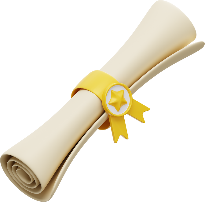 Certificate Scroll 3D Icon